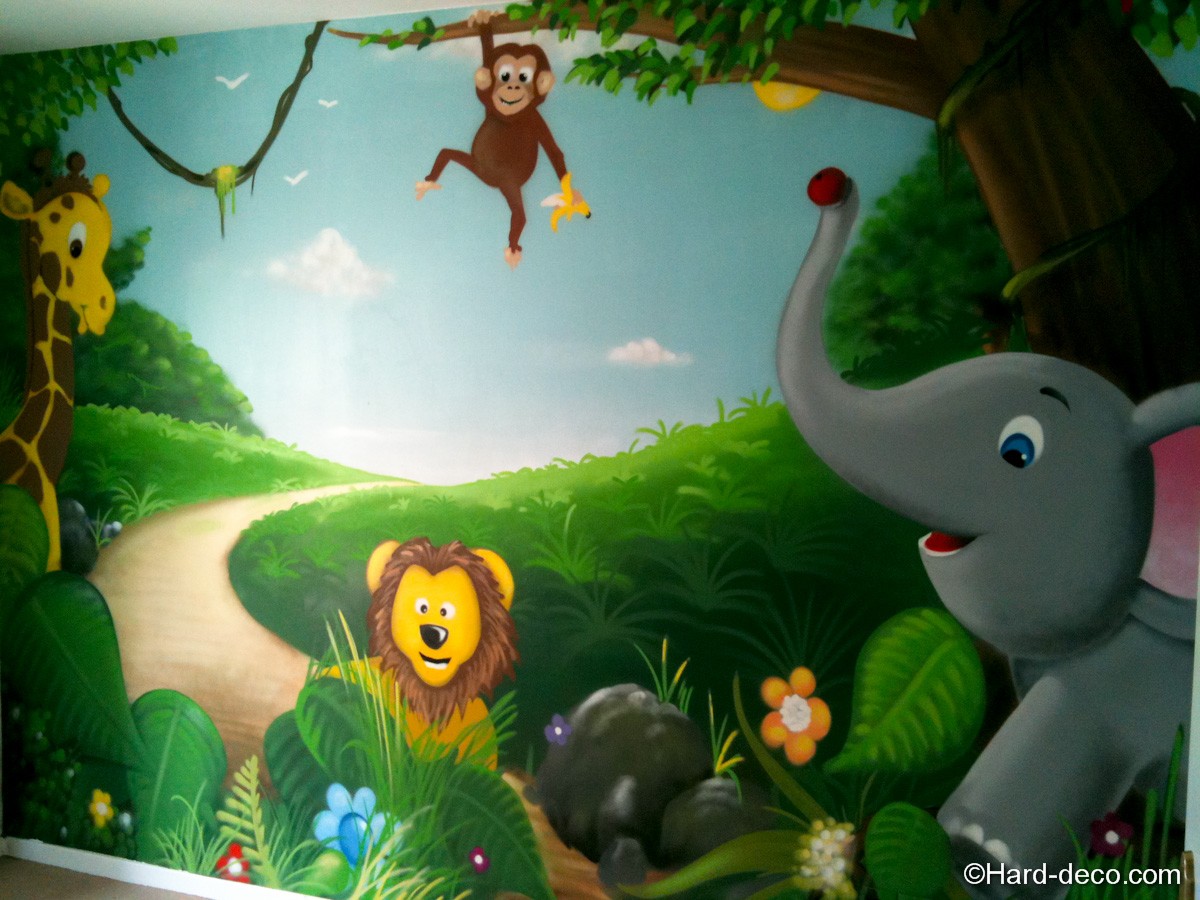 Chambre bébé animaux de la jungle - Hard Deco