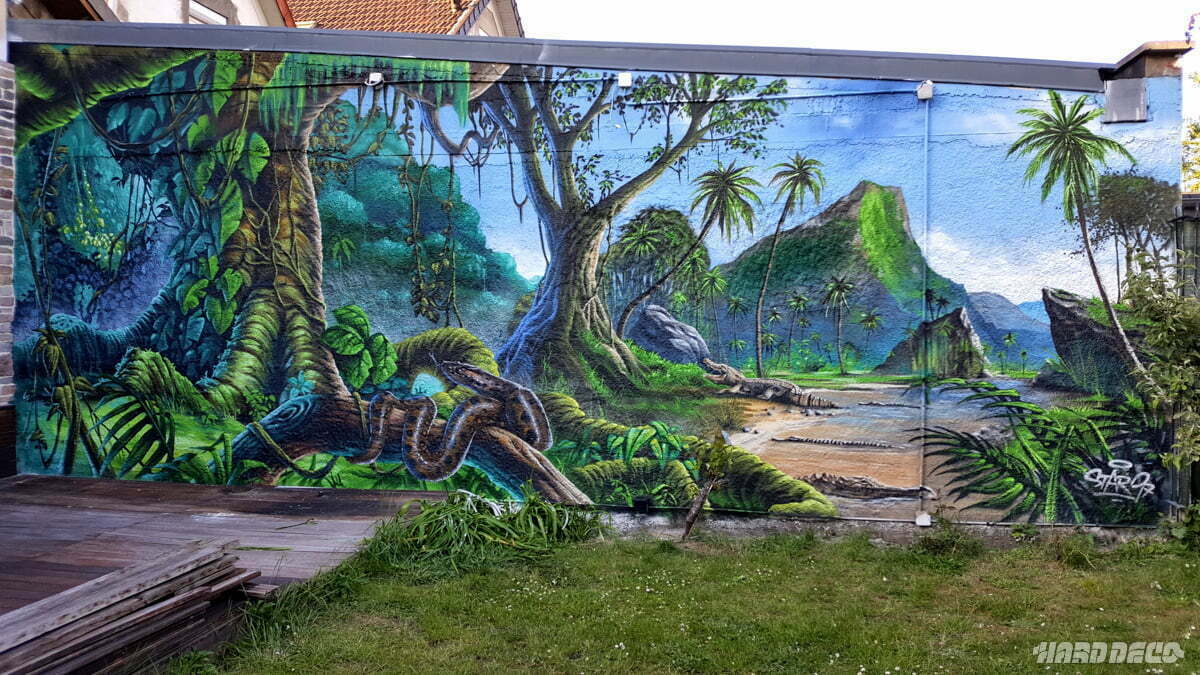 Fresque murale décorative un mur de jardin