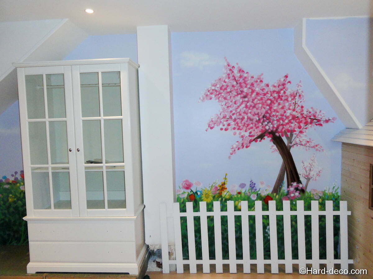 décoration murale cerisier japonais