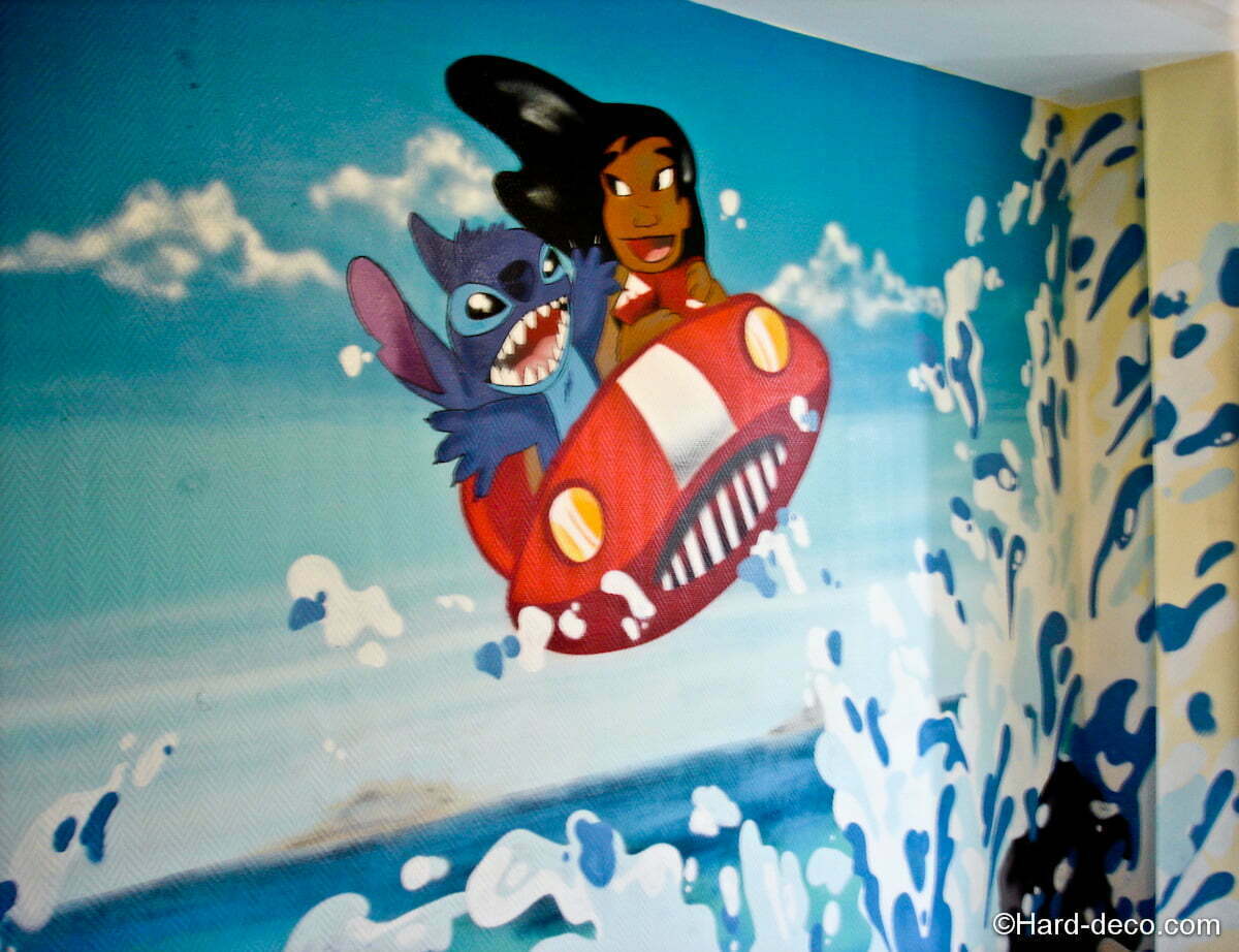Fresque murale Décoration chambre Lilo et Stitch