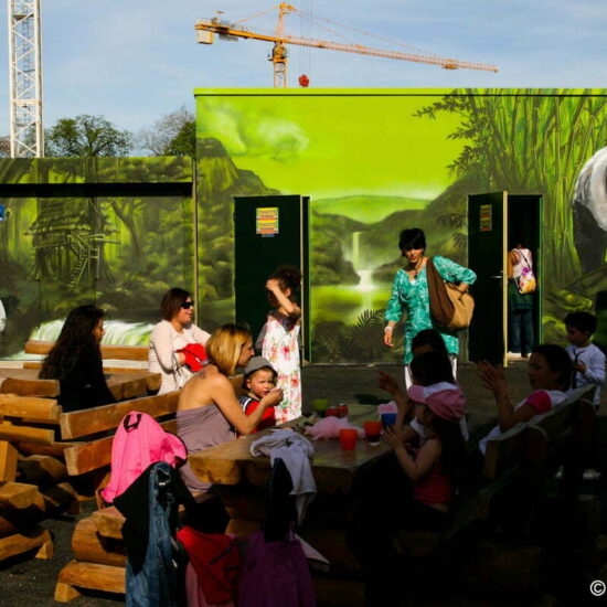 fresque graffiti paysage panda