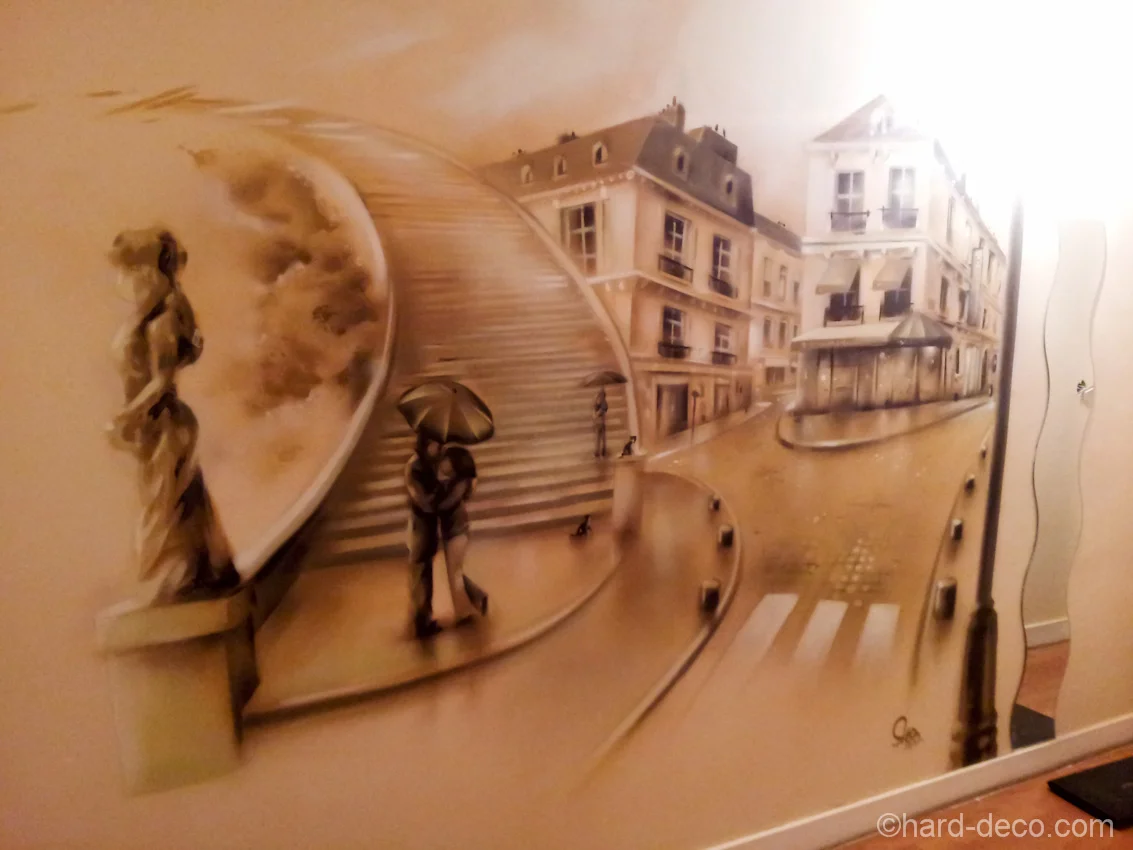 Decor montmartre chambre hotel — fresque murale chambre enfant, Hard Déco