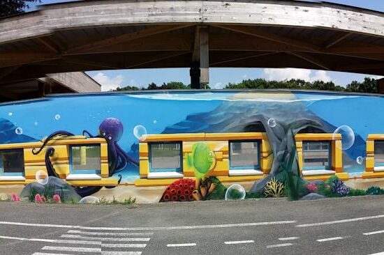 fresque ecole maternelle petit train marin