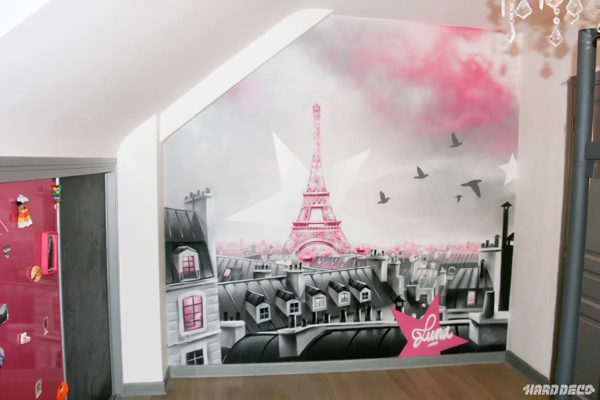 Peinture murale deco paris — fresque murale sur mesure, Hard Déco