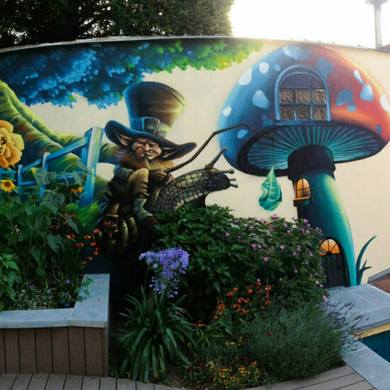 fresque terrasse paysage champignon 2