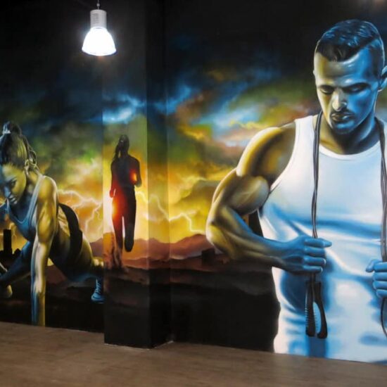 fresque murale fitness park graffiti la valette du var