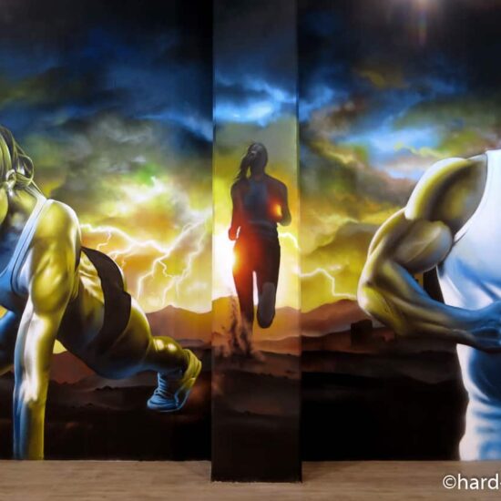 fresque murale fitness park la valette du var