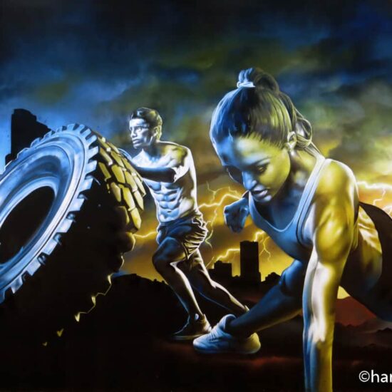 fresque murale graffiti fitness park valette du var