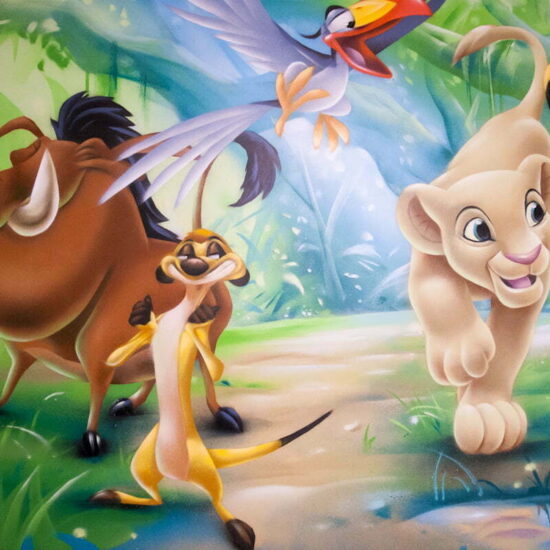 fresque roi lion chambre bebe