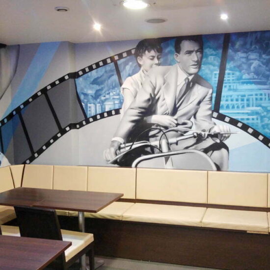 fresque restaurant italien theme cinema