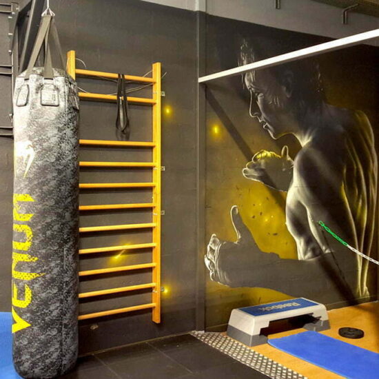 fresque murale graffiti fitness park montevrain boxe