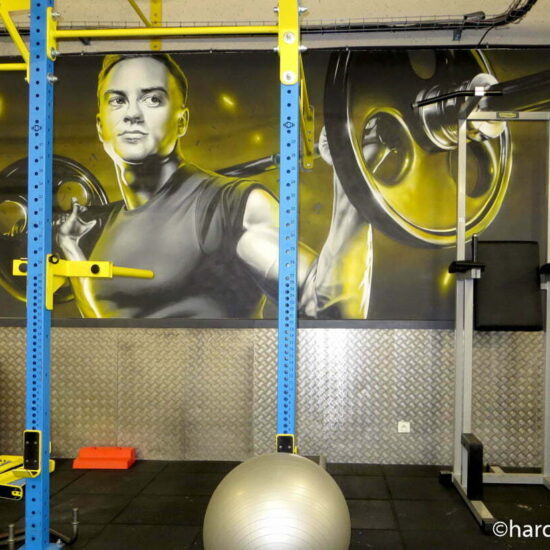 fresque murale graffiti fitness park montevrain homme