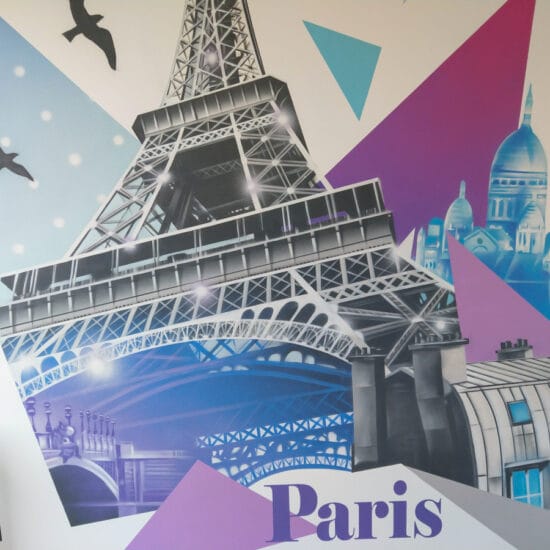 fresque deco chambre fille ado theme paris 2