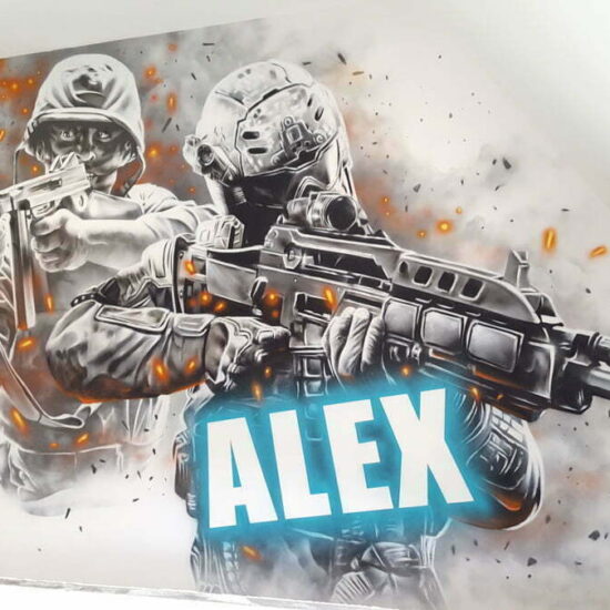 fresque murale graffiti chambre enfant ado call of duty alex 2