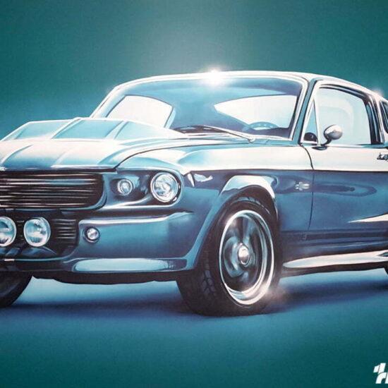 fresque murale graffiti mustang eleanor 1