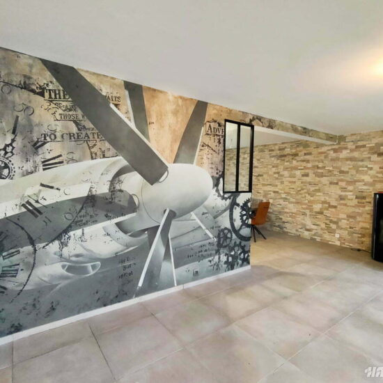 fresque avion industriel