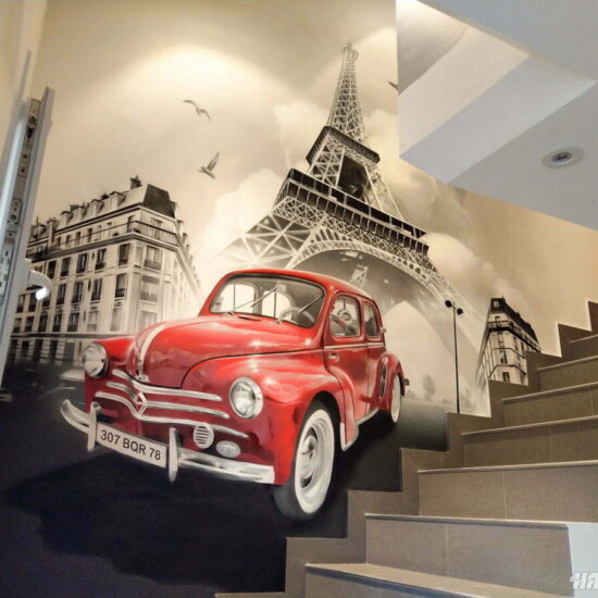 fresque paris tour eiffel 4cv 2