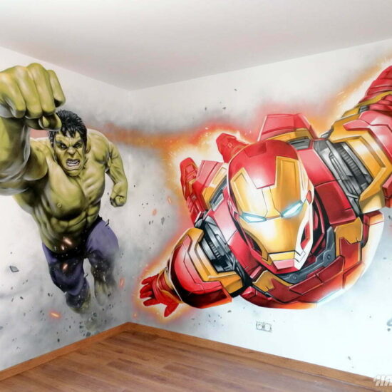 fresque chambre hulk ironman