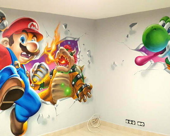 fresque salle jeux mario 2