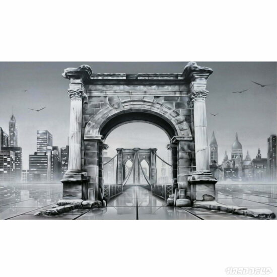 toile paris new york arc de triomphe pont