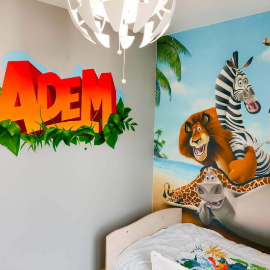 fresque chambre theme madagascar 4