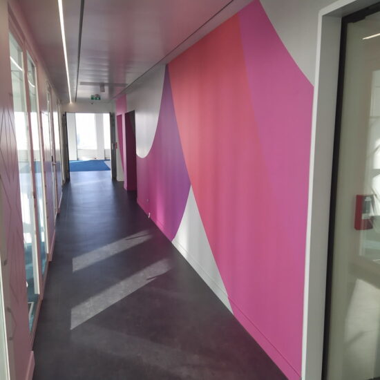 peinture couloir entreprise logo degrade 6