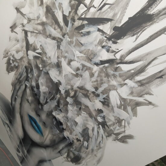 toile portrait femme nb deco salon