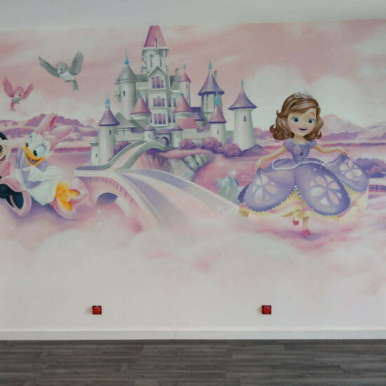 fresque fille chambre princesse 2