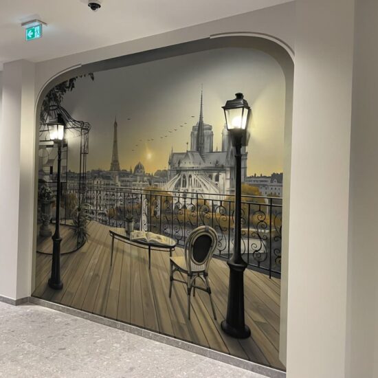 fresque trompe loeil balcon paris 2