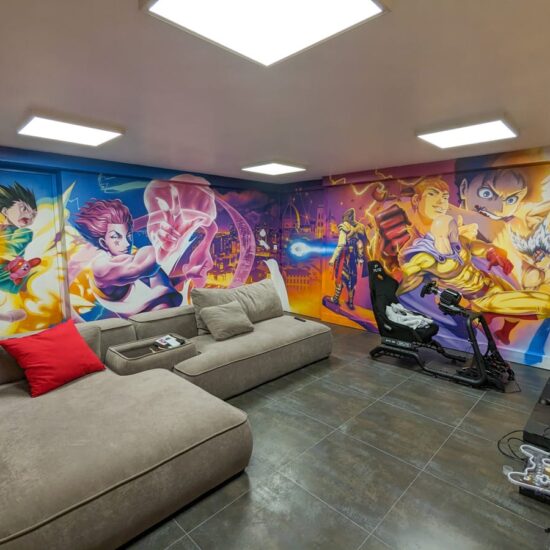 fresque salle de jeux videos manga 3