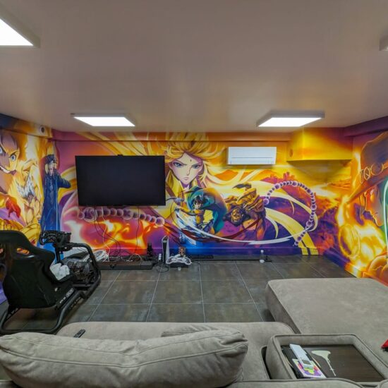 fresque salle de jeux videos manga 5