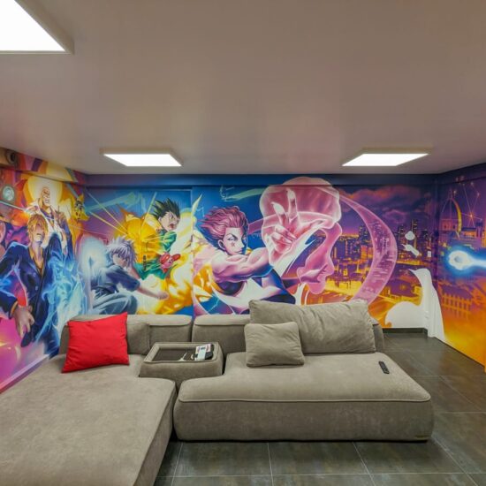 fresque salle de jeux videos manga 7