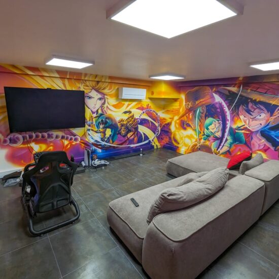fresque salle de jeux videos manga 9