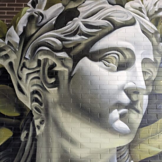 fresque statue deesse grec nature 4