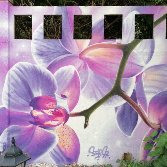 fresque exterieur particulier zen lys bouddha 4